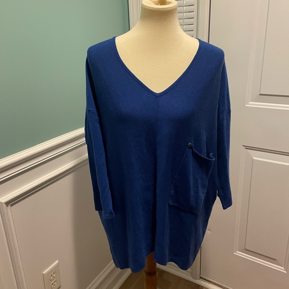 Kerisma Raven Oversize Sweater V-neck Blue S/M